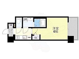 エスリード ザ・イーストレジデンス大阪城 1Kの間取図画像