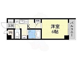 グランパシフィック新今里 1Kの間取図画像