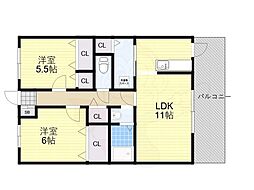 アグリアーブル 2LDKの間取図画像