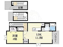 グラシア 1LDKの間取図画像