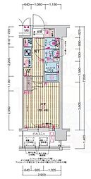 プレサンス森ノ宮THEゲート 1Kの間取図画像