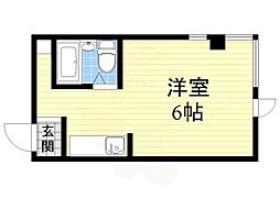 デイルーチェ上町EAST ワンルームの間取図画像