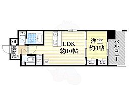 ヴェルテックス 1LDKの間取図画像