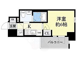 エスリード天王寺町北 1Kの間取図画像