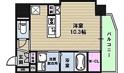 OAK弥栄夕陽ヶ丘 ワンルームの間取図画像