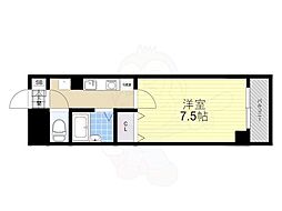 プリヴェ1号館 1Kの間取図画像