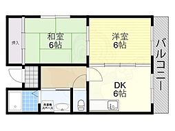 アネックス今里 2DKの間取図画像