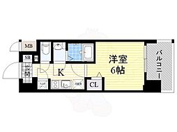 レジュール-HOSAKA新深江 1Kの間取図画像