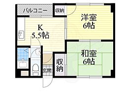 グランビルド南巽 2Kの間取図画像