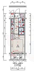プレサンスザ天王寺逢阪トゥルー 1Kの間取図画像