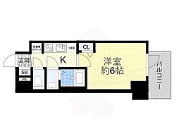 プレサンス天王寺勝山 1Kの間取図画像