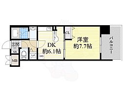 エステムプラザ大阪セントラルシティ 1DKの間取図画像