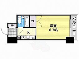 グラン・ドムール玉造 1Kの間取図画像