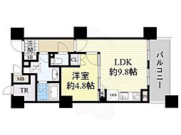 エル・セレーノ上本町レジデンス 1LDKの間取図画像