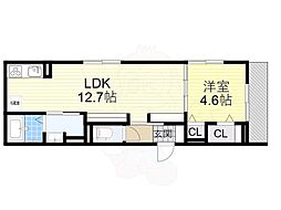 APARTMENTY2 1LDKの間取図画像