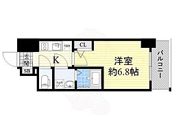 エスリード大阪上本町ブランシュ 1Kの間取図画像