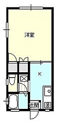 コーポ・ウィング 1Kの間取図画像