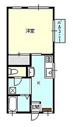 ハイツコスモス 1Kの間取図画像
