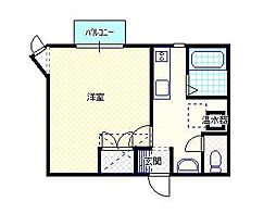 ブリーザ・ハイツ2 1Kの間取図画像