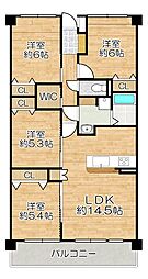 アンビエントジェームス山一番館 4LDKの間取図画像
