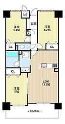 キングマンションエピシオン阿波座イーストディオ 3LDKの間取図画像