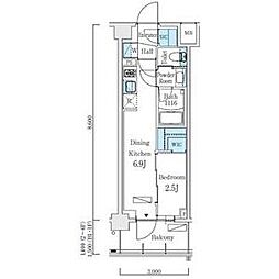小田急小田原線 東北沢駅 徒歩2分の賃貸マンション 4階1DKの間取り