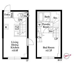 小田急小田原線 下北沢駅 徒歩9分の賃貸マンション 1階1LDKの間取り