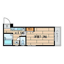 京王線 芦花公園駅 徒歩8分の賃貸アパート 1階1Kの間取り