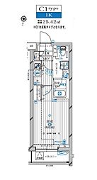 東急池上線 蒲田駅 徒歩10分の賃貸マンション 4階1Kの間取り