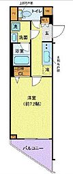 東急田園都市線 駒沢大学駅 徒歩9分の賃貸マンション 3階1Kの間取り