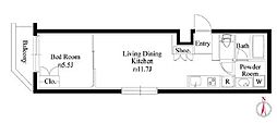 グランパセオ代々木上原II 1LDKの間取図画像