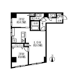パールハイツ笹塚 2LDKの間取図画像