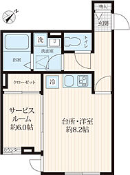 JR京浜東北・根岸線 蒲田駅 徒歩16分の賃貸アパート 1階1DKの間取り