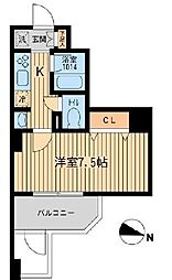KDXレジデンス幡ヶ谷 1Kの間取図画像
