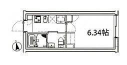LAFON UMEGAOKA 1Kの間取図画像