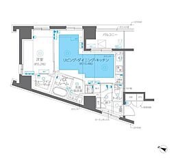 ZOOM方南町 1LDKの間取図画像