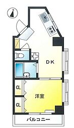 カーサF&S 1DKの間取図画像