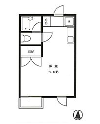 小田急小田原線 下北沢駅 徒歩16分の賃貸アパート 1階ワンルームの間取り