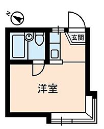 東急田園都市線 三軒茶屋駅 徒歩9分の賃貸アパート 2階ワンルームの間取り