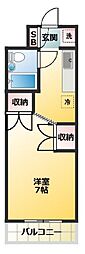 東急世田谷線 三軒茶屋駅 徒歩8分の賃貸マンション 2階1Kの間取り