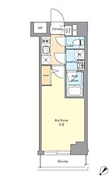 ＡＩＦＬＡＴ渋谷西原 5階1Kの間取り