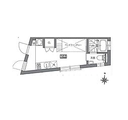 東急田園都市線 駒沢大学駅 徒歩9分の賃貸アパート 1階ワンルームの間取り