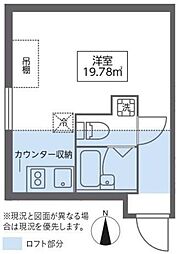 東急多摩川線 矢口渡駅 徒歩2分の賃貸マンション 4階ワンルームの間取り