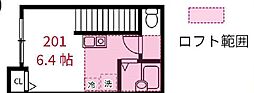 東急田園都市線 三軒茶屋駅 徒歩10分の賃貸アパート 2階ワンルームの間取り