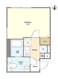 東急大井町線 緑が丘駅 徒歩5分の賃貸マンション 1階1Kの間取り