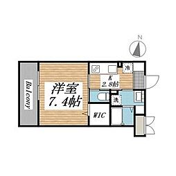 世田谷区下馬6丁目マンション 1Kの間取図画像