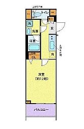 クレヴィスタ三軒茶屋 1Kの間取図画像