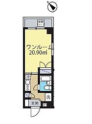 ハナブサマンション 1Kの間取図画像
