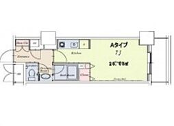 HF駒沢公園レジデンスTOWER ワンルームの間取図画像