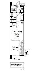 ブリリアイスト三軒茶屋アイビーテラス 1SLDKの間取図画像